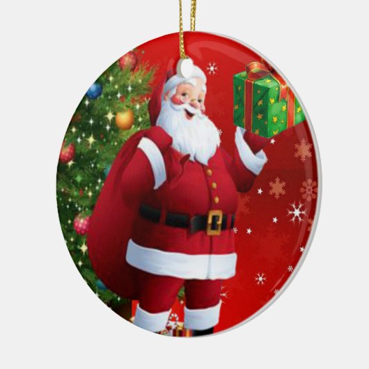 kerstcirkel Ornament, kerstman Keramisch Ornament (Links)