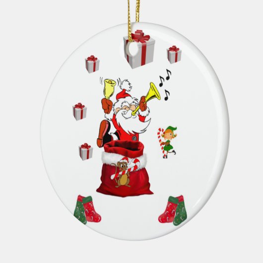 kerstcirkel Ornament, kerstman Keramisch Ornament (Links)