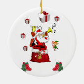 kerstcirkel Ornament, kerstman Keramisch Ornament (Achterkant)