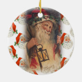 kerstcirkel Ornament, kerstman Keramisch Ornament (Achterkant)