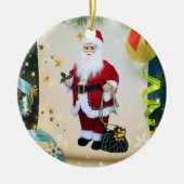 kerstcirkel Ornament, kerstman Keramisch Ornament (Voorkant)