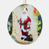 kerstcirkel Ornament, kerstman Keramisch Ornament (Links)