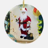 kerstcirkel Ornament, kerstman Keramisch Ornament (Achterkant)