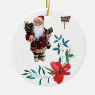 kerstcirkel Ornament, kerstman Keramisch Ornament