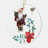 kerstcirkel Ornament, kerstman Keramisch Ornament (Links)