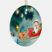 kerstcirkel Ornament, kerstman Keramisch Ornament (Rechts)