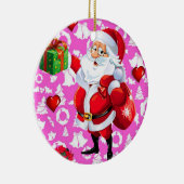 kerstcirkel Ornament, kerstman Keramisch Ornament (Rechts)