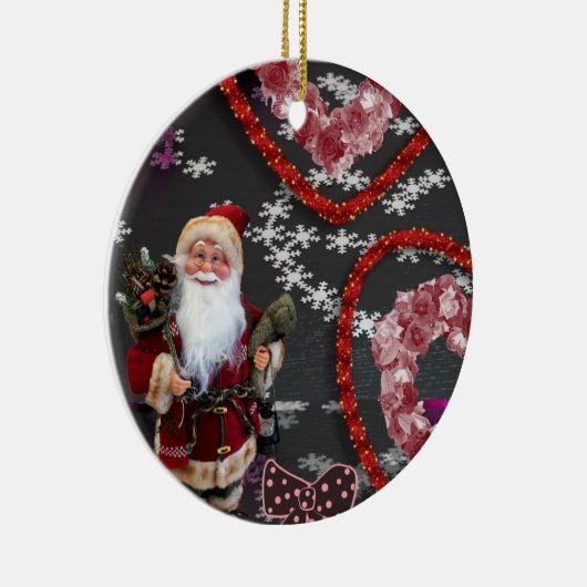 kerstcirkel Ornament, kerstman Keramisch Ornament (Rechts)