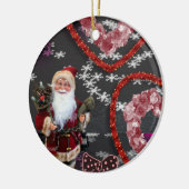 kerstcirkel Ornament, kerstman Keramisch Ornament (Links)