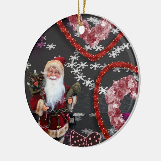 kerstcirkel Ornament, kerstman Keramisch Ornament (Links)