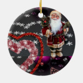 kerstcirkel Ornament, kerstman Keramisch Ornament (Achterkant)