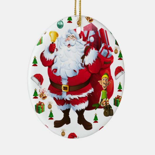 kerstcirkel Ornament, kerstman Keramisch Ornament (Rechts)