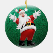 kerstcirkel Ornament, kerstman Keramisch Ornament (Achterkant)