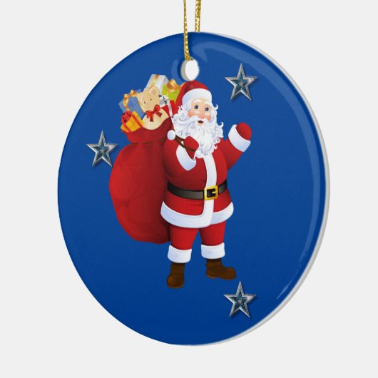 kerstcirkel Ornament, kerstman Keramisch Ornament (Links)