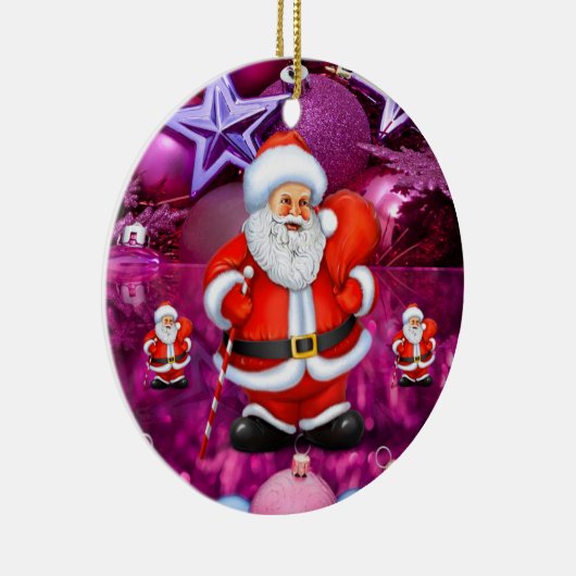 kerstcirkel Ornament, kerstman Keramisch Ornament (Rechts)