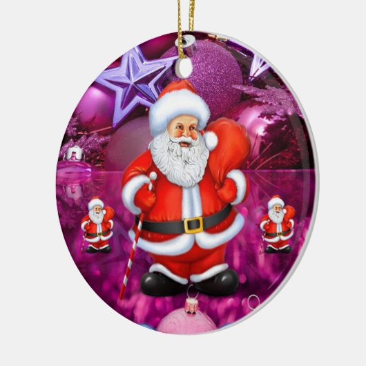 kerstcirkel Ornament, kerstman Keramisch Ornament (Links)