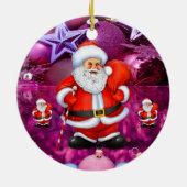 kerstcirkel Ornament, kerstman Keramisch Ornament (Achterkant)