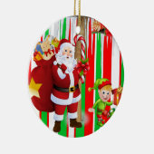kerstcirkel Ornament, Santa Elf Keramisch Ornament (Rechts)