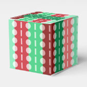 Kerstcirkels op Stripes Red en Green Classic Bedankdoosjes (Voorkant Zijde)