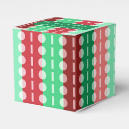 Kerstcirkels op Stripes Red en Green Classic Bedankdoosjes