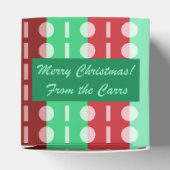 Kerstcirkels op Stripes Red en Green Classic Bedankdoosjes (Bovenkant)