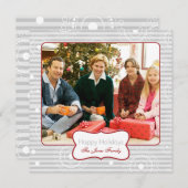 Kerstcirkels - Red Silver Feestdagenkaart (Voorkant / Achterkant)