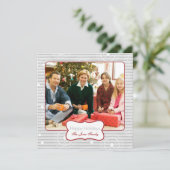 Kerstcirkels - Red Silver Feestdagenkaart (Staand voorkant)