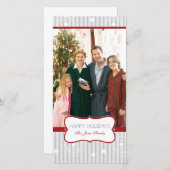 Kerstcirkels - Rood Zilver Feestdagenkaart (Voorkant / Achterkant)