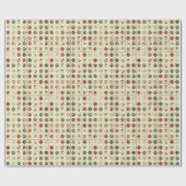 Kerstcirkels & Stippen op een beige achtergrond Cadeaupapier (Vlak)