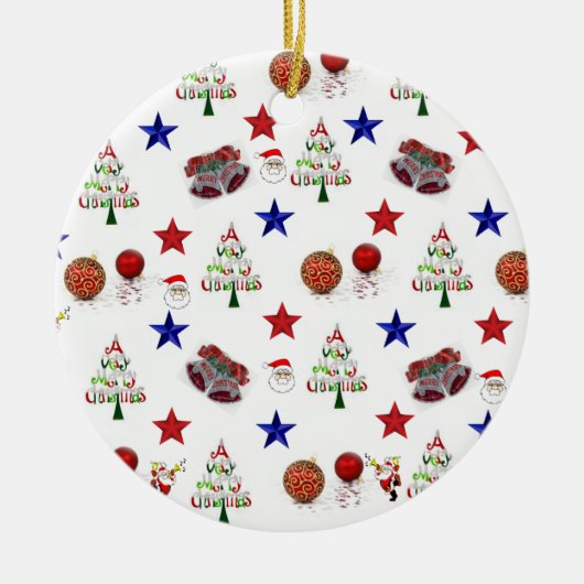 kerstcirkelversiering keramisch ornament (Voorkant)