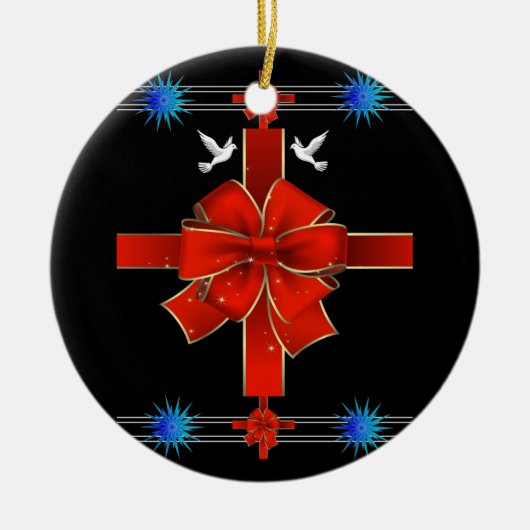 kerstcirkelversiering keramisch ornament (Voorkant)