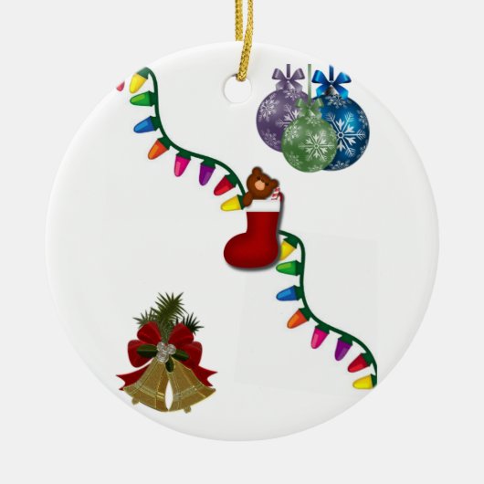 kerstcirkelversiering keramisch ornament (Voorkant)