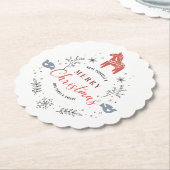 kerstcirkelvormig versiering en -dieren kartonnen onderzetters (Gekanteld)