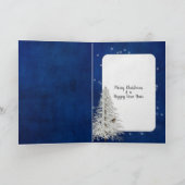 Kerstcitaat blauw met een lichte string kaart (Binnen)