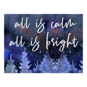 Kerstcitaat Blauw poster