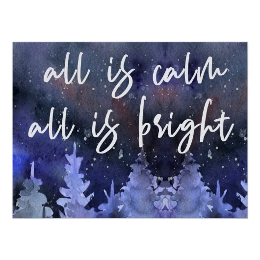 Kerstcitaat Blauw poster (Voorkant)