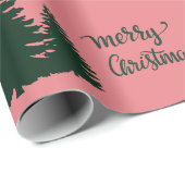 Kerstcitaat boom patroon Elegant Zwart Rood Cadeaupapier (Rol Hoek)