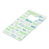 kerstcitaat Fun Naughty of Nice Creditkaart Flessenopener (Voorkant Gekanteld)