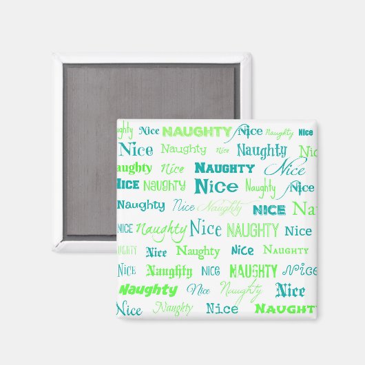 kerstcitaat Fun Naughty of Nice Magneet (Voorkant / Achterkant)