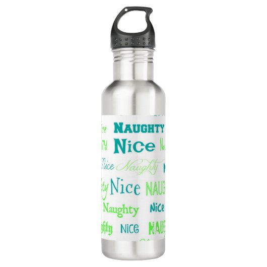 kerstcitaat Fun Naughty of Nice Waterfles (Voorkant)