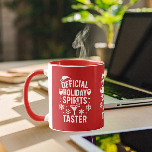 Kerstcitaat Grappige feestgeesten proeven rood Mok