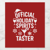 Kerstcitaat Grappige feestgeesten proeven rood Wijn Etiket (Enkel label)