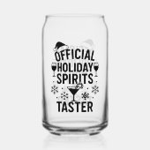 Kerstcitaat grappige feestgeesten proever zwart blikvorm glas (Voorkant)