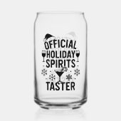 Kerstcitaat grappige feestgeesten proever zwart blikvorm glas (Achterkant)