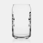 Kerstcitaat grappige feestgeesten proever zwart blikvorm glas (Links)