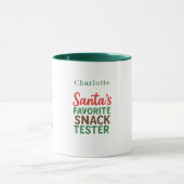 Kerstcitaat grappige snack tester naam mok (Midden)