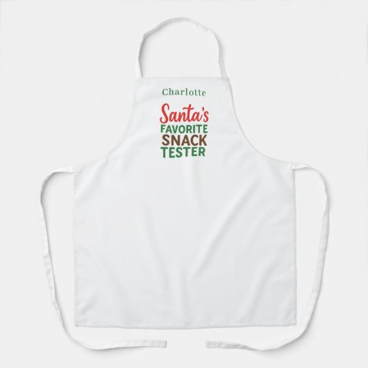 Kerstcitaat grappige snack tester naam schort (Voorkant)