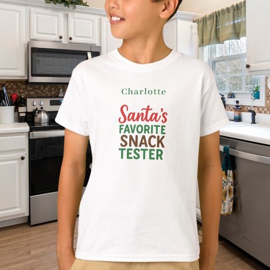 Kerstcitaat grappige snack tester naam t-shirt