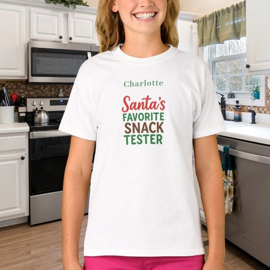 Kerstcitaat grappige snack tester naam t-shirt