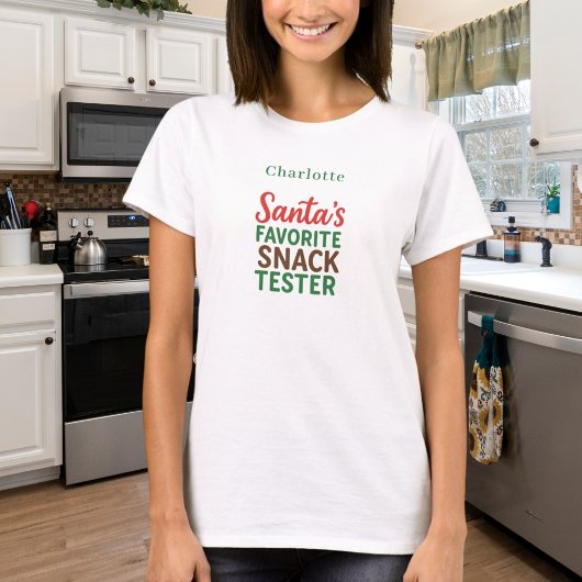 Kerstcitaat grappige snack tester naam t-shirt